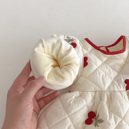 【BABY&KID】冬新作さくらんぼ中綿ワンピースSK103029