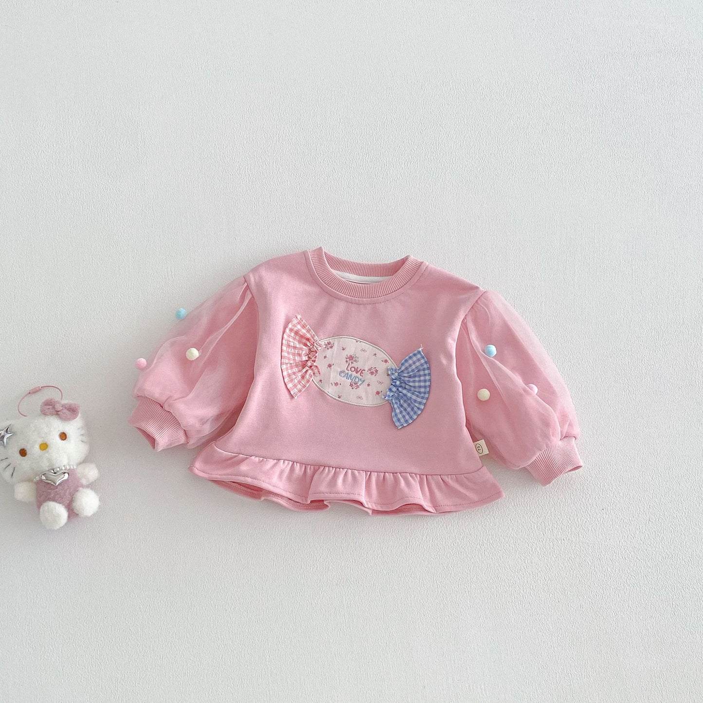 【BABY&KID】チュールポンポン小花柄スウェットSK103515
