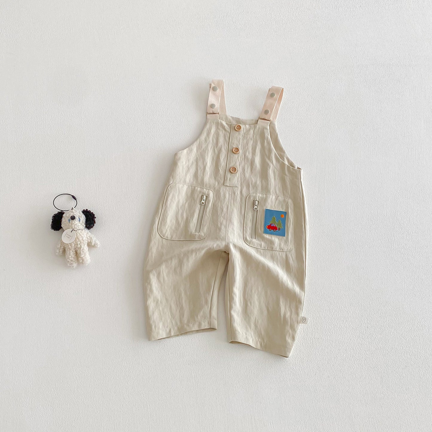 【BABY&KID】韓国風ワッペンサロペットパンツSK103502