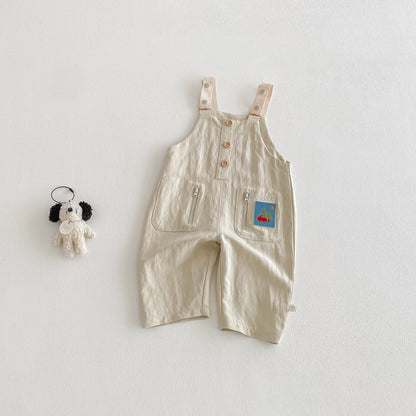 【BABY&KID】韓国風ワッペンサロペットパンツSK103502