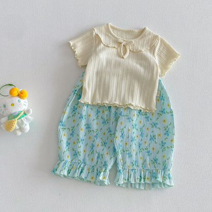 【BABY&KID】夏新作 丸襟無地TシャツSK105108