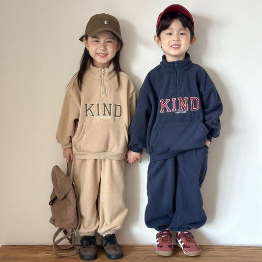 【BABY&KID】冬新作 英字ロゴフリースセットアップSK102031