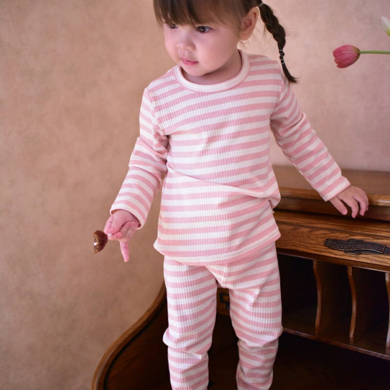 【BABY&KID】北欧風長袖ボーダーセットアップSK101330