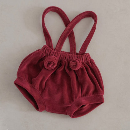 【BABY】韓国風ベロアサロペット、帽子SK102819