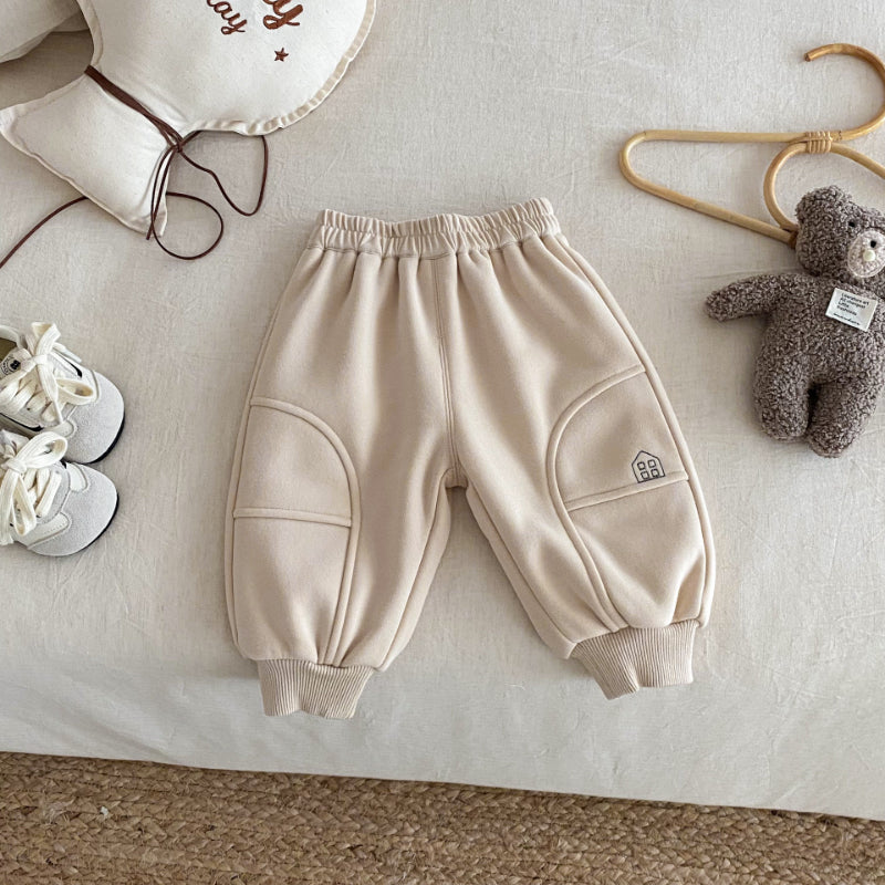 【BABY&KID】冬新作おうち刺繍裏起毛パンツSK102525