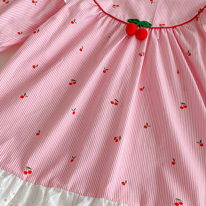 【姉妹服】さくらんぼ柄ロンパース、ワンピースSK101122