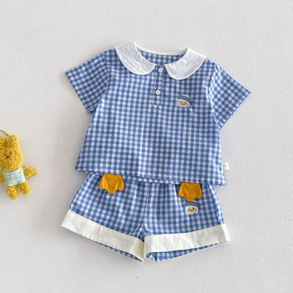 【BABY&KID】夏新作 カートゥーン丸襟Tシャツ、ショートパンツSK105114
