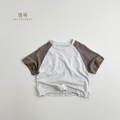【BABY&KID】夏新作 ラグラン切り替えTシャツSK080814