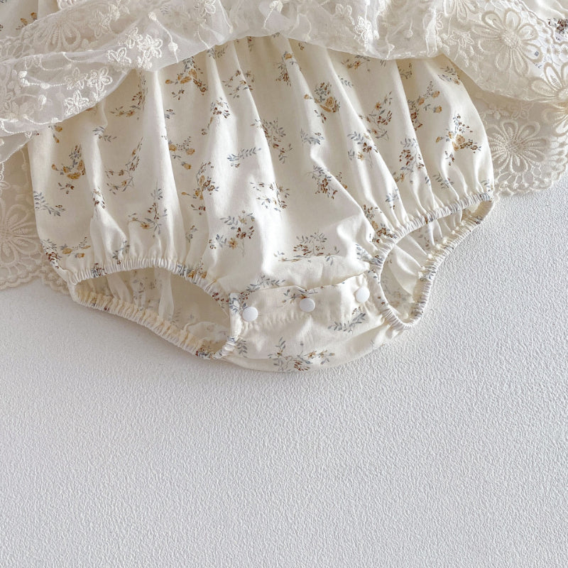 【BABY】小花柄レースロンパースSK103604