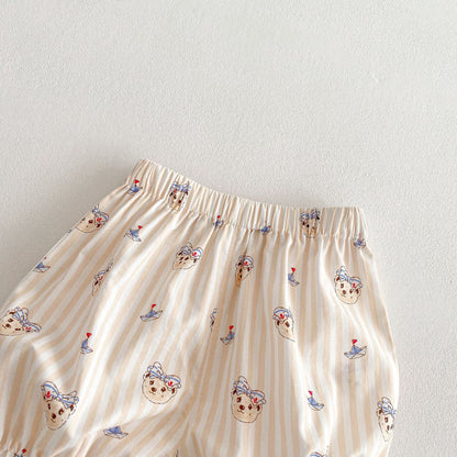 【BABY&KID】夏新作  ベア柄フリルワンピース、セットアップSK061604