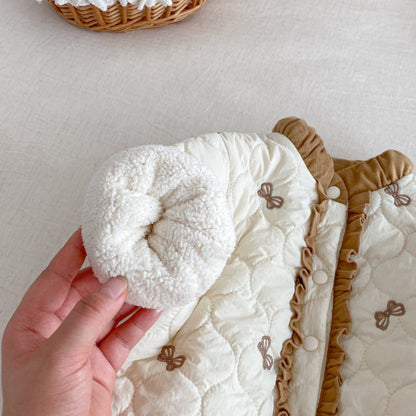 【BABY&KID】冬新作リボン中綿キルティングコートSK102521