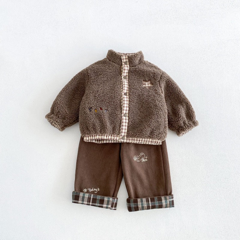 【BABY&KID】冬新作リバーシブル厚手ジャケット、折り返しパンツSK107715