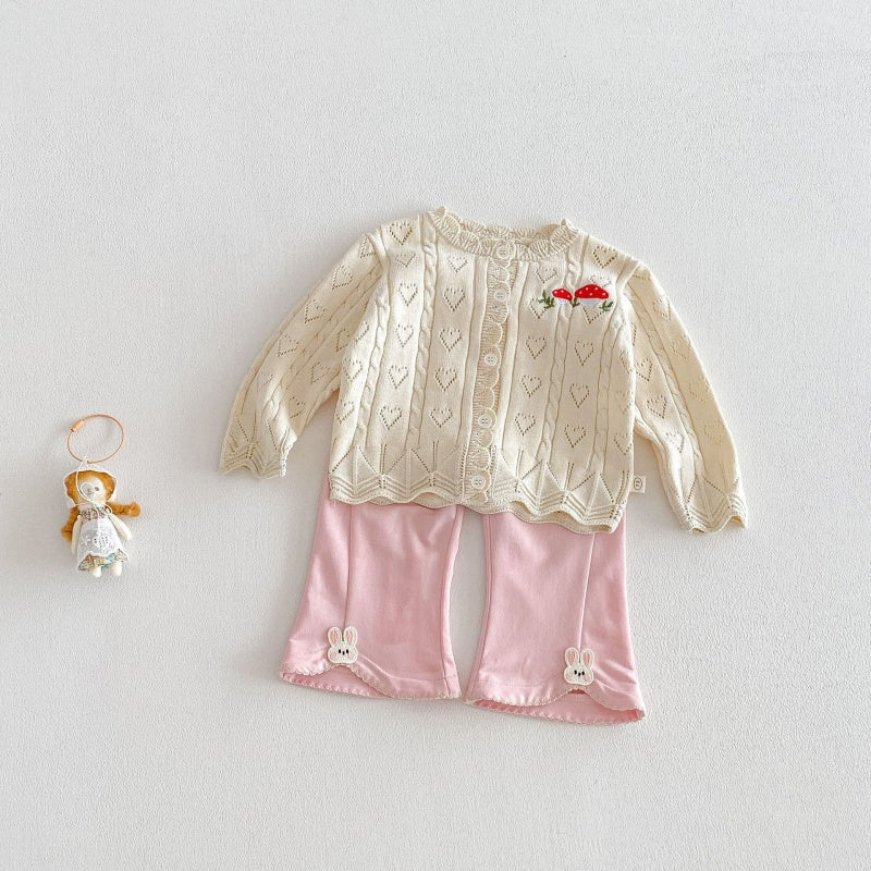 【BABY&KID】韓国風きのこ刺繍カーディガンSK104124