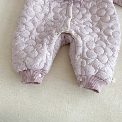 【BABY】韓国風小花柄キルティングカバーオールSK102924