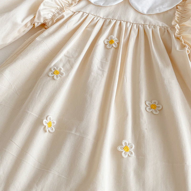【姉妹服】小花イエローフラワーロンパース、ワンピースSK101115