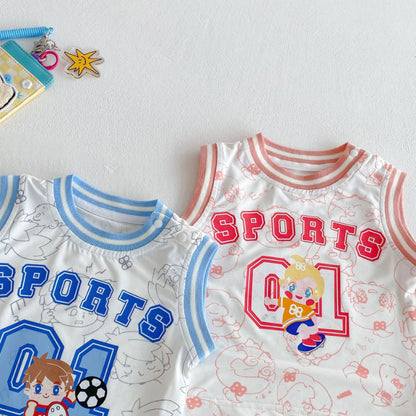 【BABY&KID】夏新作 カートゥーンキャミ2点セットSK070213