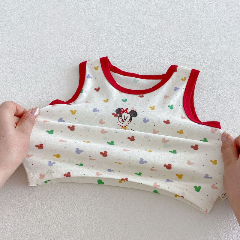 【BABY&KID】夏新作立体カートゥーンサロペットショートパンツ、総柄タンクトップSK105615