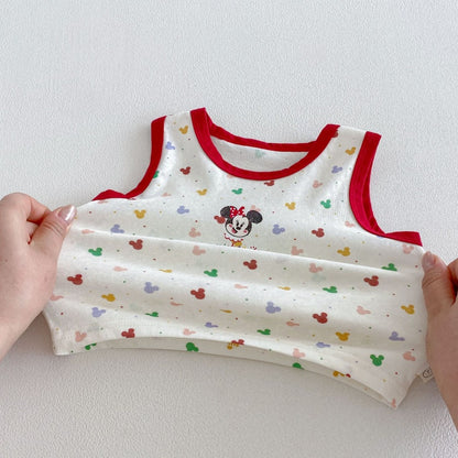 【BABY&KID】夏新作立体カートゥーンサロペットショートパンツ、総柄タンクトップSK105615