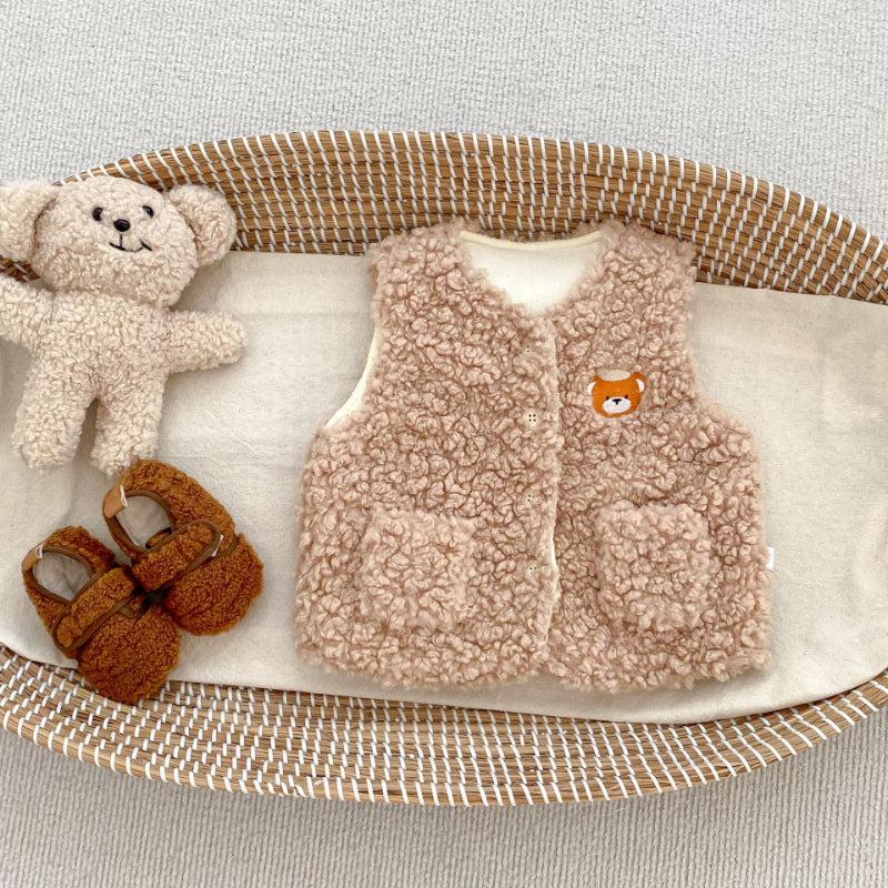 【BABY&KID】冬新作カートゥーン裏起毛ベストSK102732