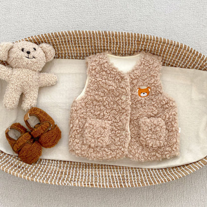 【BABY&KID】冬新作カートゥーン裏起毛ベストSK102732