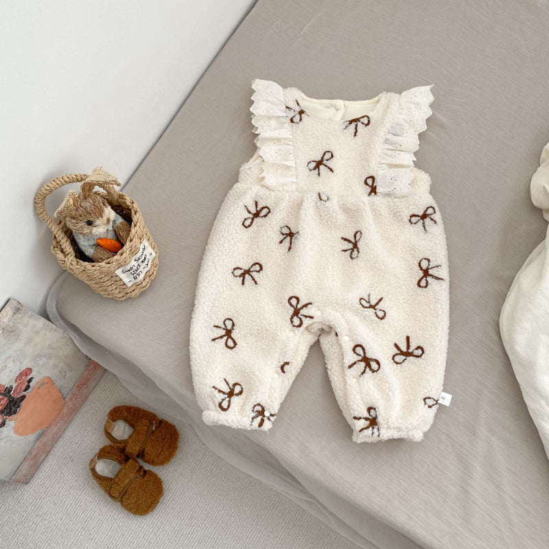 【BABY】冬新作蝶結び中綿カバーオールSK102703