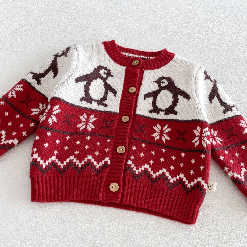 【BABY&KID】冬新作ペンギンニットカーディガンSK108504