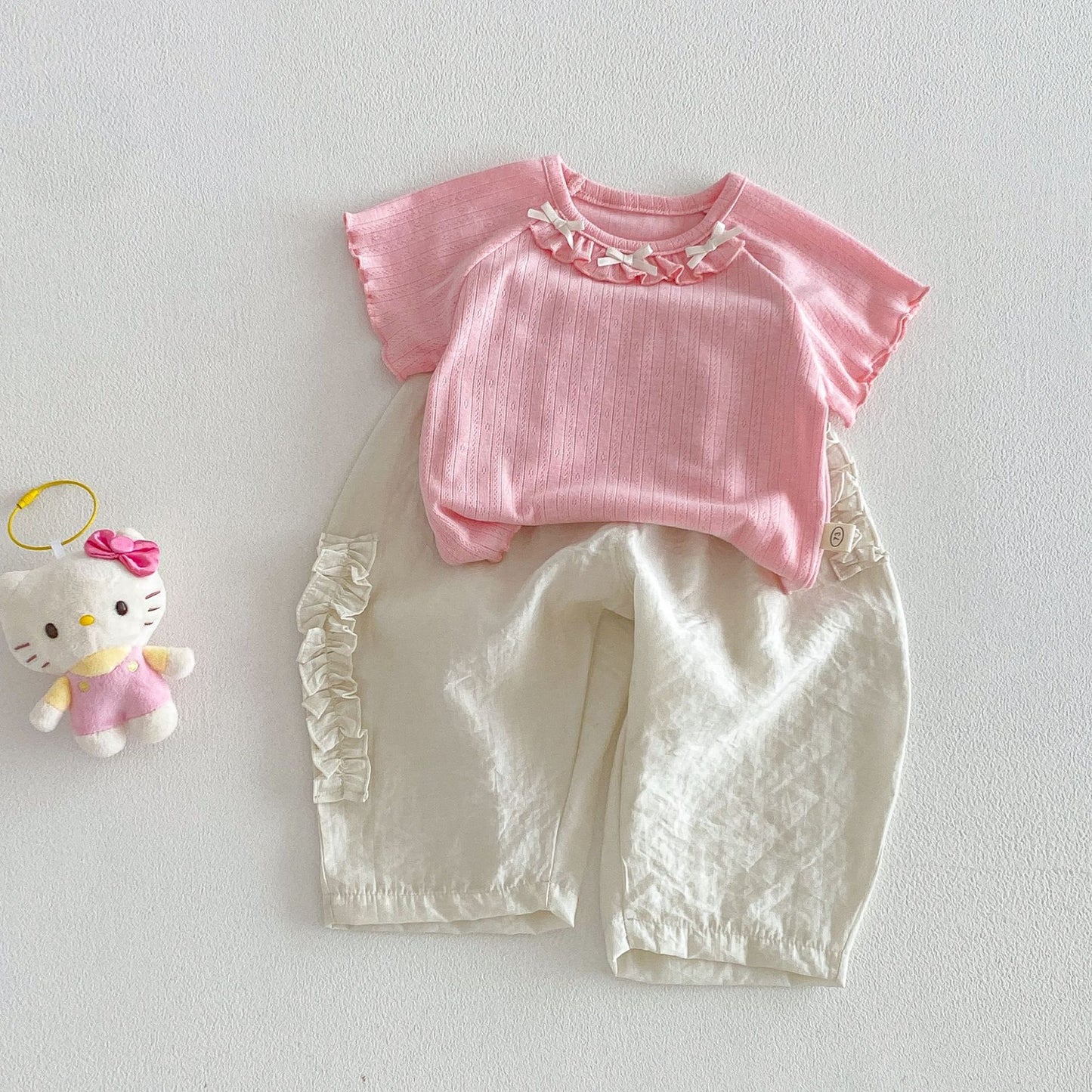 【BABY&KID】夏新作 フリル蝶結びTシャツSK105107
