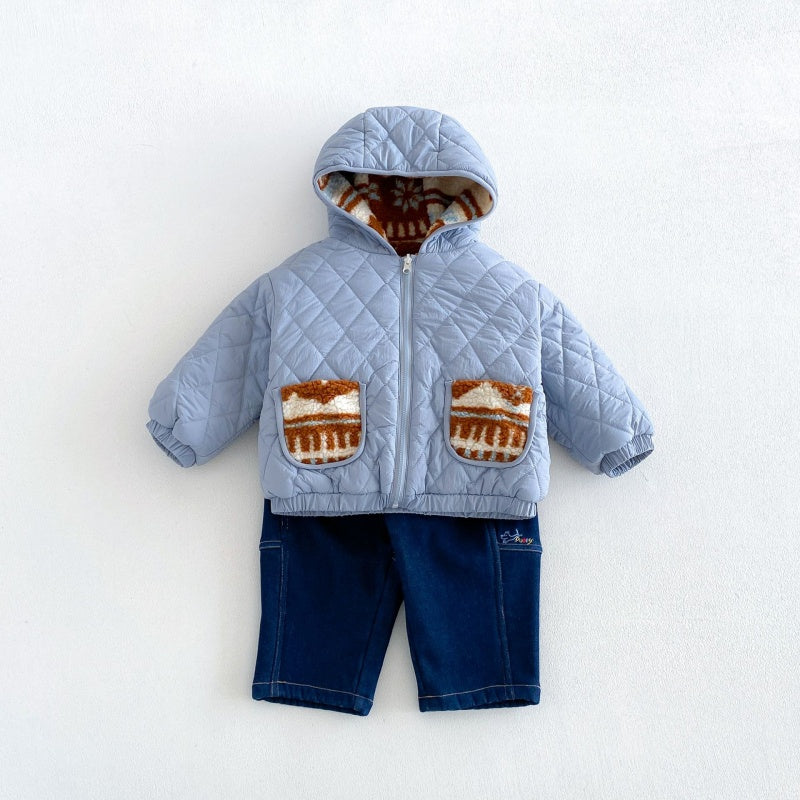 【BABY&KID】冬新作リバーシブル配色中綿ジャケットSK108518