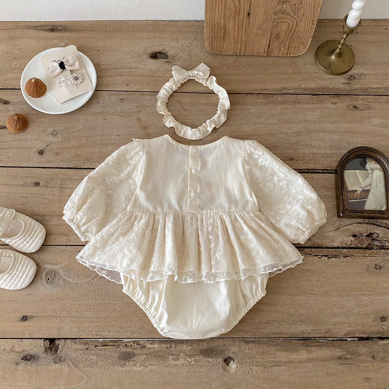 【BABY】レース刺繍プリンセスロンパースSK101102