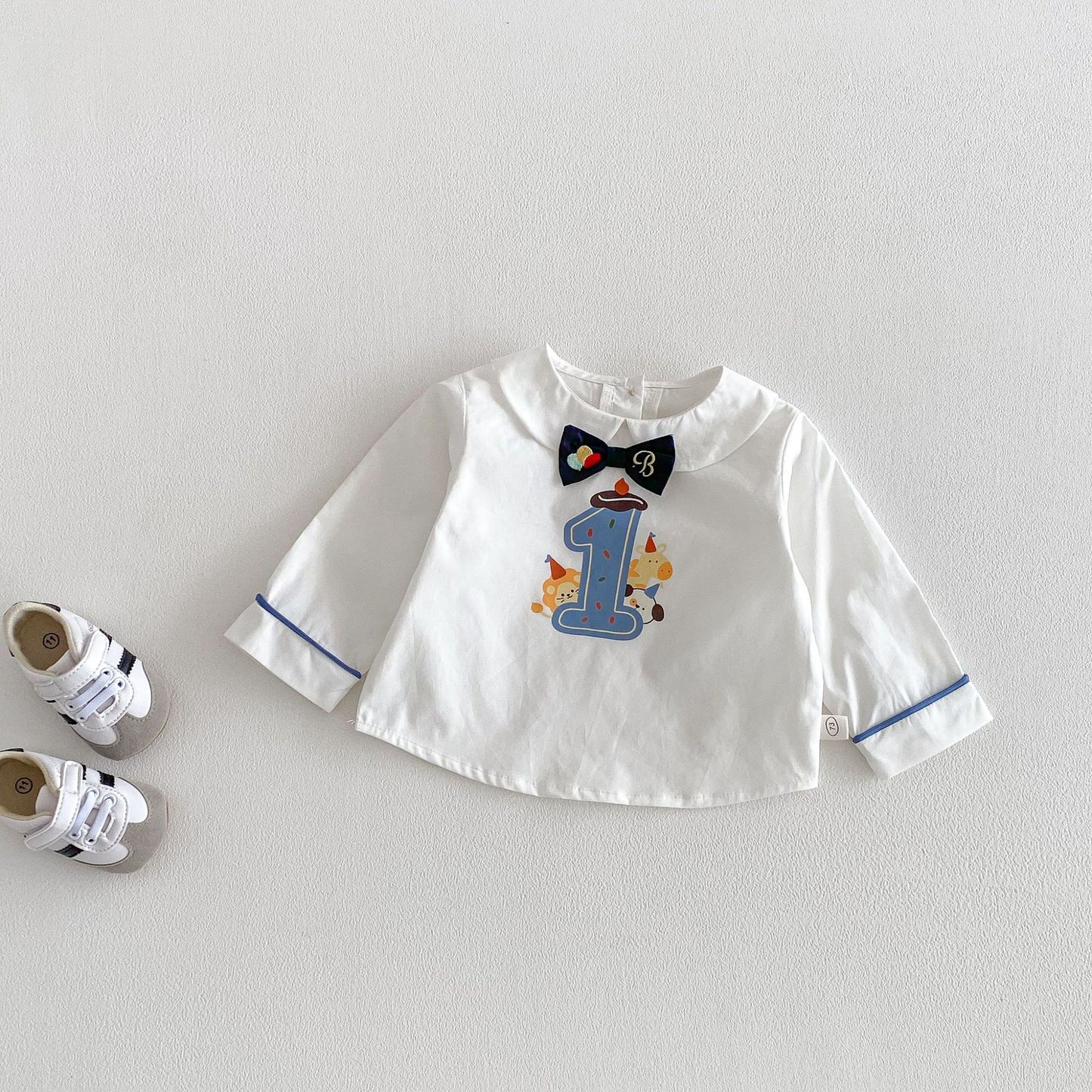 【BABY&KID】韓国風リボンタイシャツ、サロペットショーツSK103522