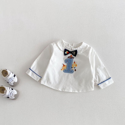 【BABY&KID】韓国風リボンタイシャツ、サロペットショーツSK103522