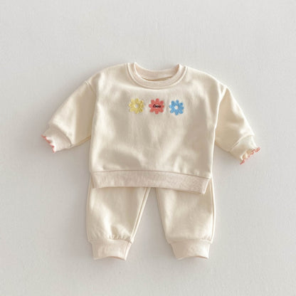 【BABY&KID】花刺繡可愛いセットアップSK032805