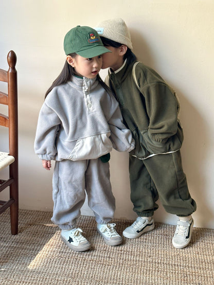 【BABY&KID】ハイネックもこもこ起毛セットアップSK023006