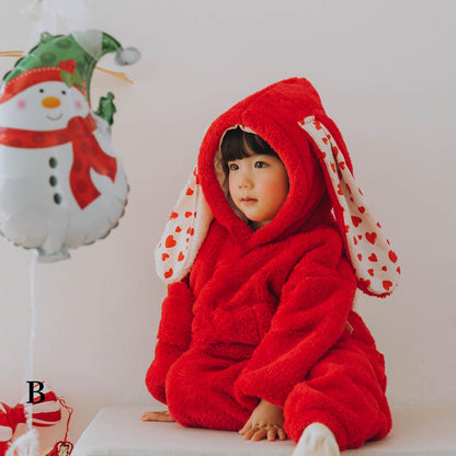 【BABY】うさぎデザインもこもこカバーオールSK102814