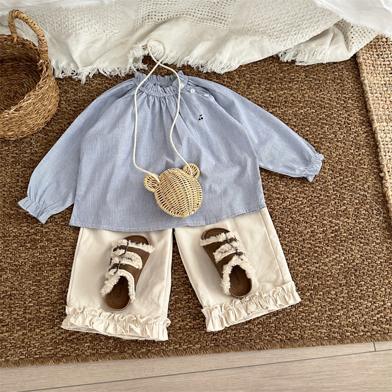 【BABY&KID】ストライプ刺繍ニットカーデSK101439