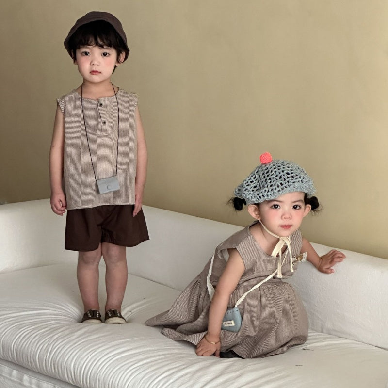 【BABY&KID】夏新作ストライプセットアップ、ワンピースSK104710