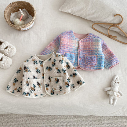 【BABY&KID】冬新作花柄、チェック中綿ジャケットSK102515