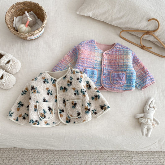 【BABY&KID】冬新作花柄、チェック中綿ジャケットSK102515