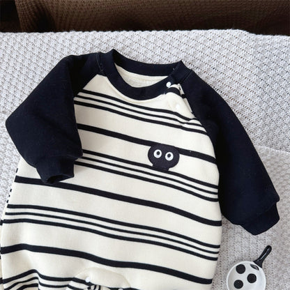 【BABY】冬新作ボーダーあったかカバーオールSK103221