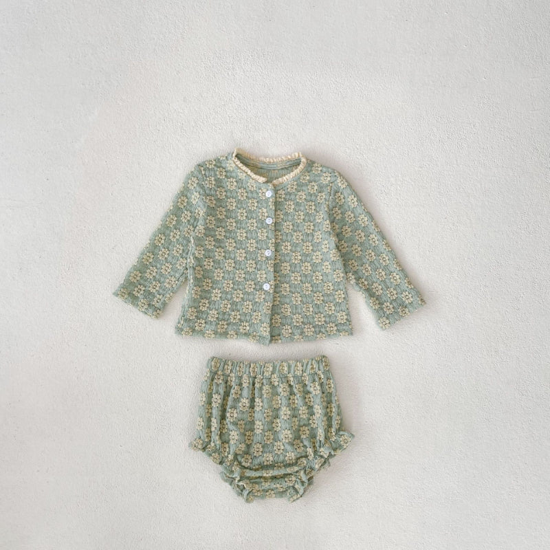 【BABY】花柄ジャカードセットアップSK100127