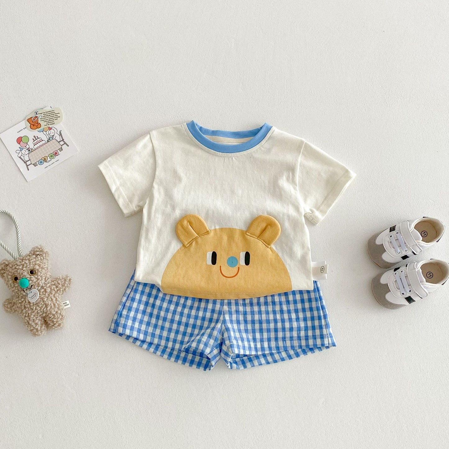 【BABY&KID】夏新作 カートゥーンＴシャツ&チェックパンツSK061803
