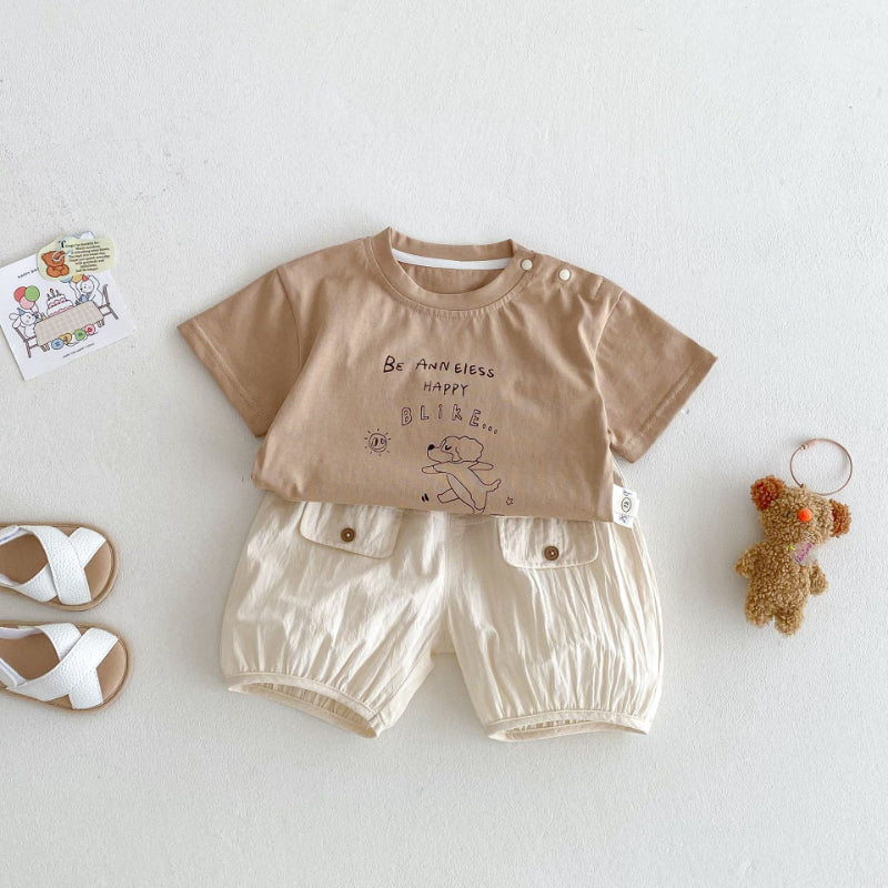 【BABY&KID】夏新作 ドッグＴシャツ、チェックパンツSK072010
