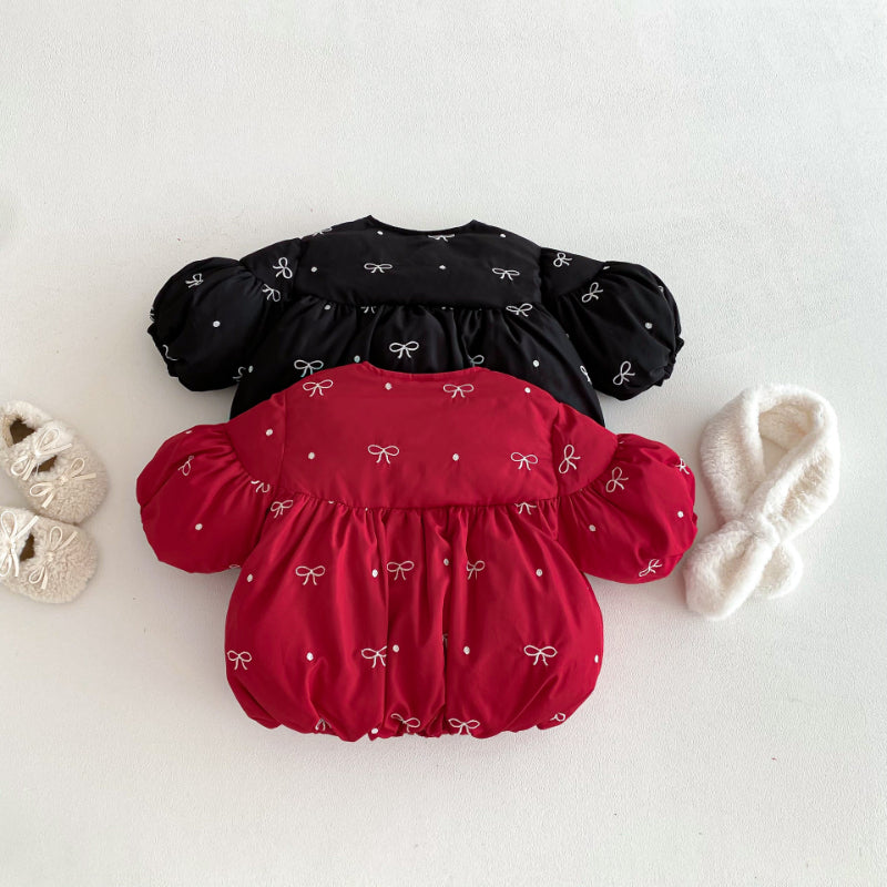 【BABY&KID】冬新作蝶結び刺繍中綿アウターSK103022