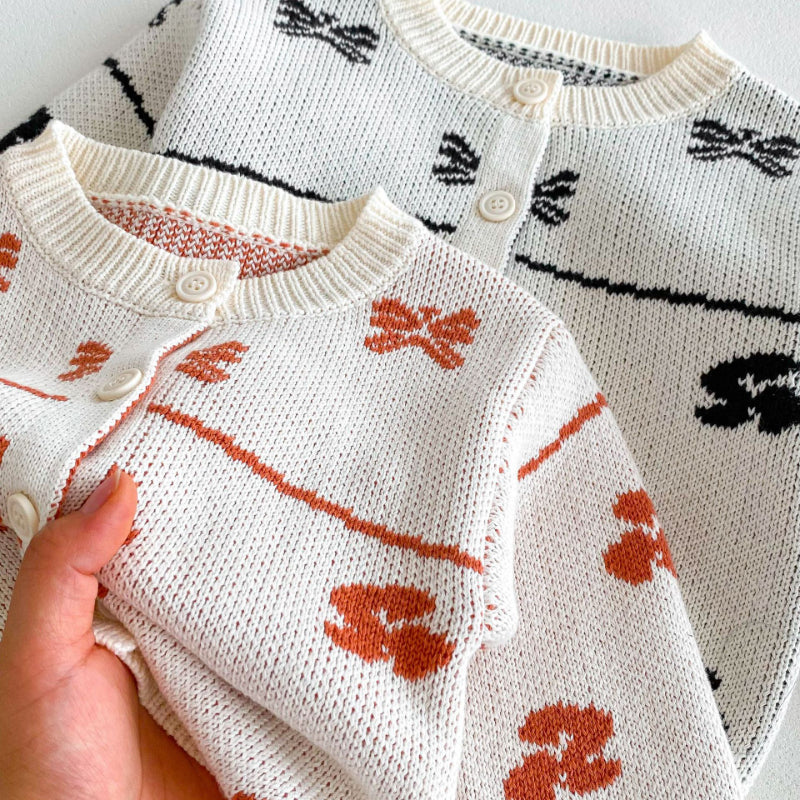 【BABY&KID】花柄ニットカーディガンSK092925