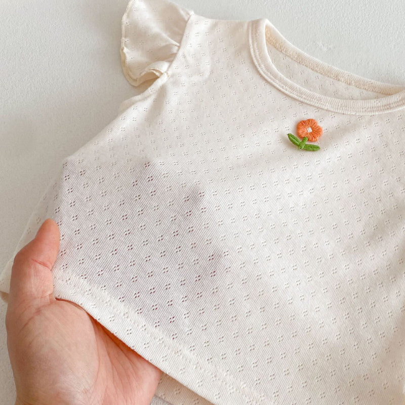 【BABY】夏新作 花柄キャミロンパース、小花レースTシャツSK070126