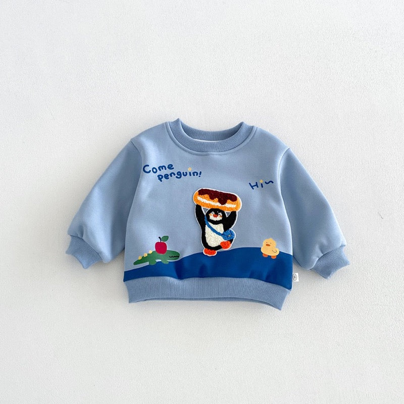 【BABY&KID】冬新作タオル刺繍フリーストレーナーSK107709