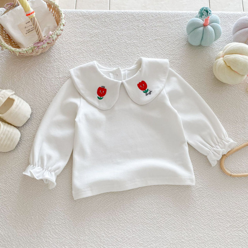 【BABY】襟付き刺繍長袖TシャツSK092314