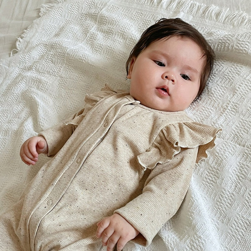 【BABY】北欧風無地フリルロンパース、カバーオールSK101313