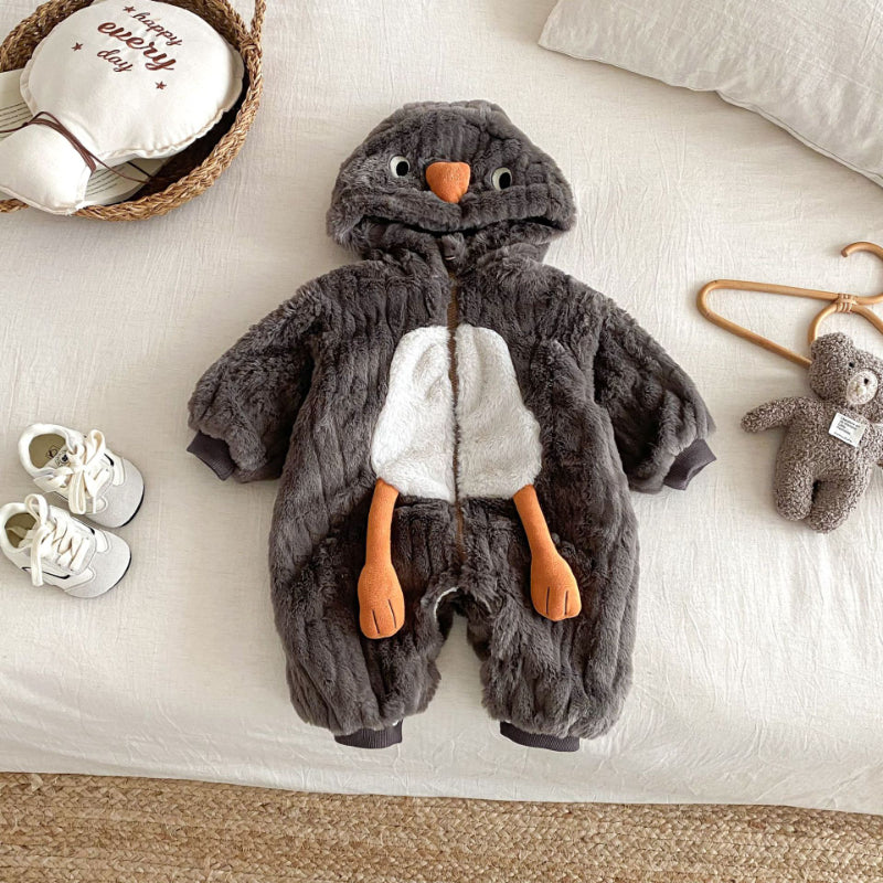 【BABY】うさぎファー風フード裏起毛カバーオールSK102917