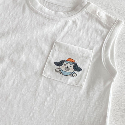 【BABY&KID】夏新作 ドッグポケットTシャツ、フルプリントショーツSK080609